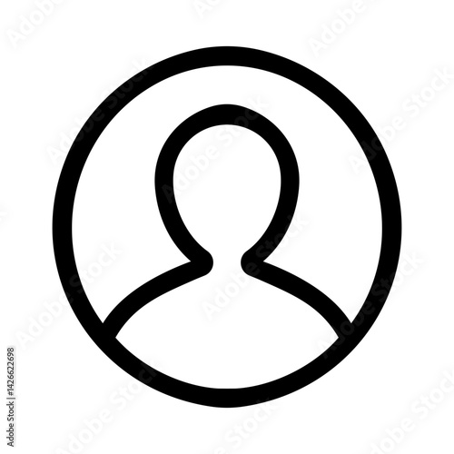 agent badge icon for user profile identification flat stroke icon for apps and websites
