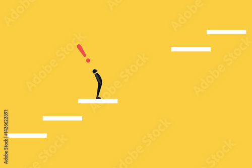 Businessman lost the stairs to move up