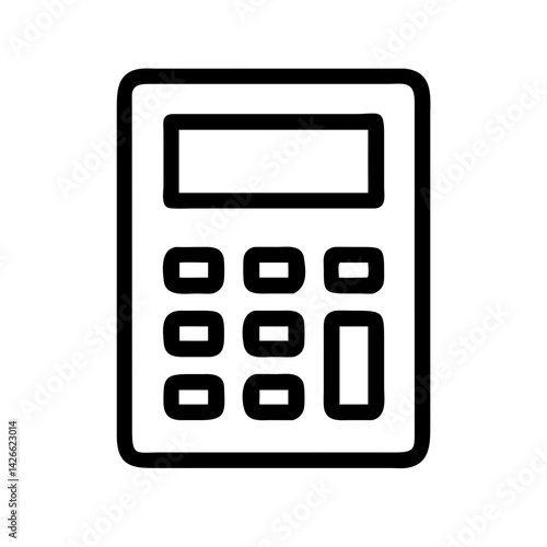 calculator finance accounting - flat stroke icon for apps and websites
