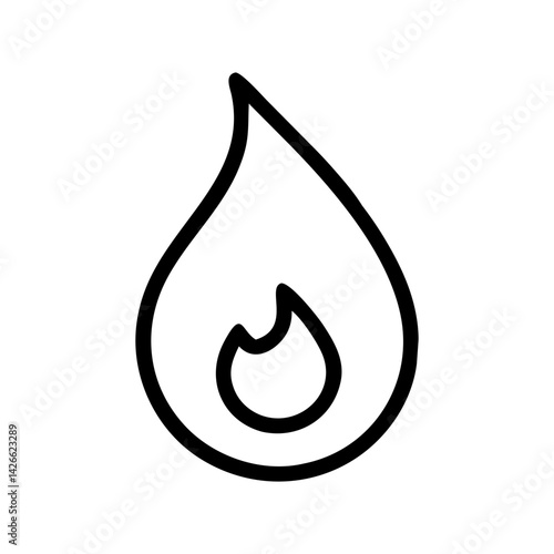 hot deal flame icon for marketing and promotional discounts - flat stroke icon for apps and websites
