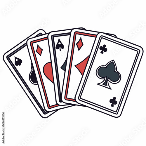 Aces silhouette vector illustration