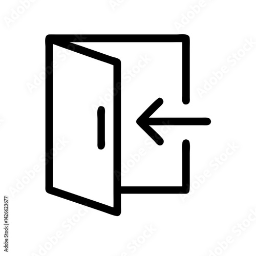 open door entry access icon for real estate and business opportunities - flat stroke icon for apps and websites
