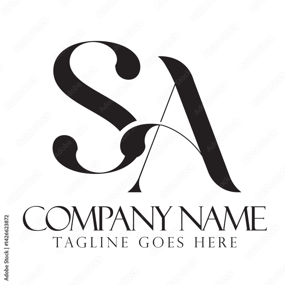 Initial SA or AS creative, modern, and elegant vector logo design templates for a luxury business