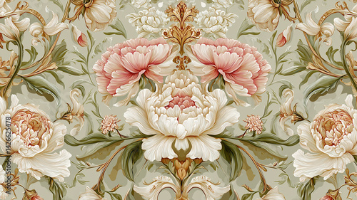 Wallpaper Mural Esplendor Victoriano: Intrincado Encanto Floral Torontodigital.ca