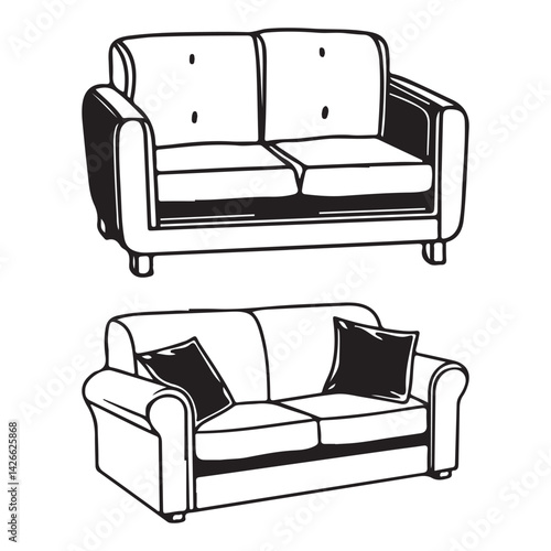Modern sofa vector illustration