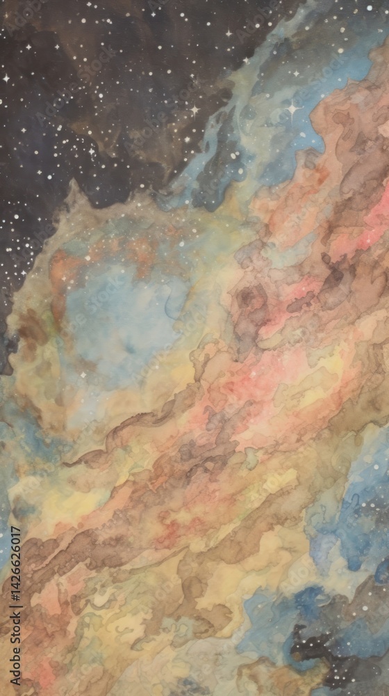 Naklejka premium Galaxy painting astronomy universe.