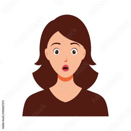 surprised young woman shocked expression.eps