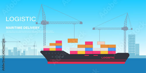 container cargo freight ship with cargo containers