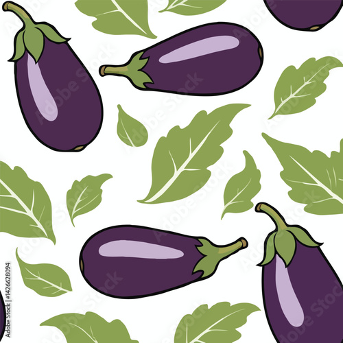Eggplant Seamless Pattern