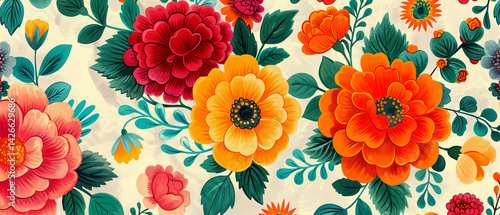 Raíces Florales: Tradición Mexicana en Color y Forma