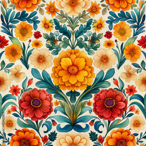 Raíces Florales: Tradición Mexicana en Color y Forma