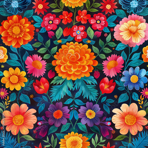 Raíces Florales: Tradición Mexicana en Color y Forma