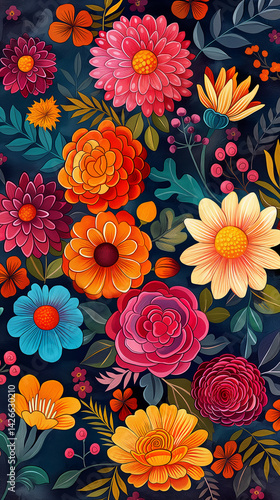 Raíces Florales: Tradición Mexicana en Color y Forma