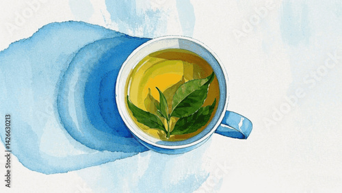 Misty infusion tea isolated watercolor vector illustration svg 