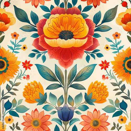 Raíces Florales: Tradición Mexicana en Color y Forma