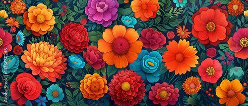 Raíces Florales: Tradición Mexicana en Color y Forma