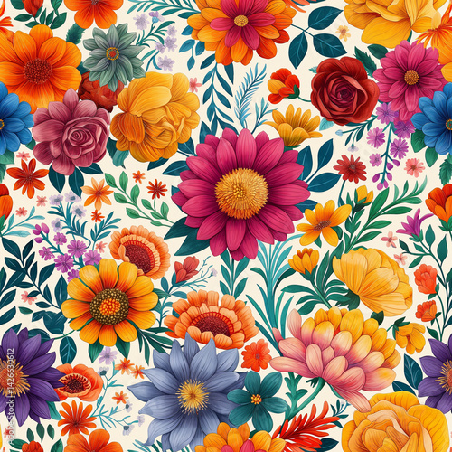 Raíces Florales: Tradición Mexicana en Color y Forma