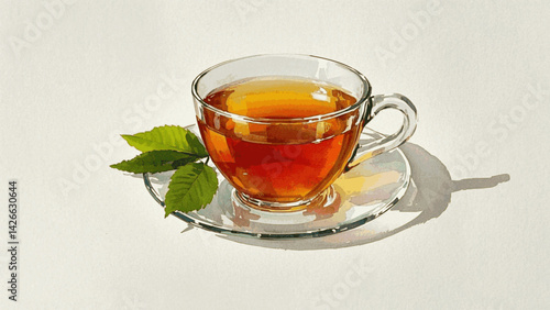 Tea leaf wash isolated watercolor vector illustration svg 