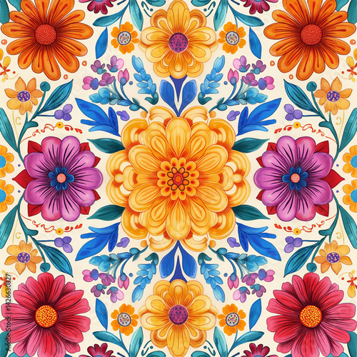 Raíces Florales: Tradición Mexicana en Color y Forma