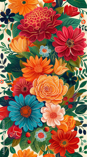 Raíces Florales: Tradición Mexicana en Color y Forma