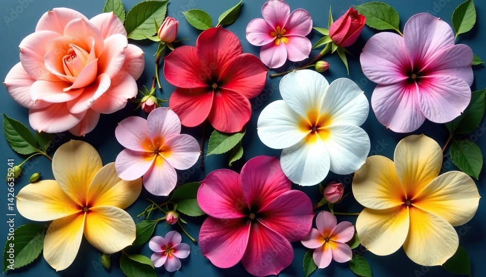 Delicate flower motifs arranged in a square grid , background, square Delicate flower motifs arranged in a square grid , background, square