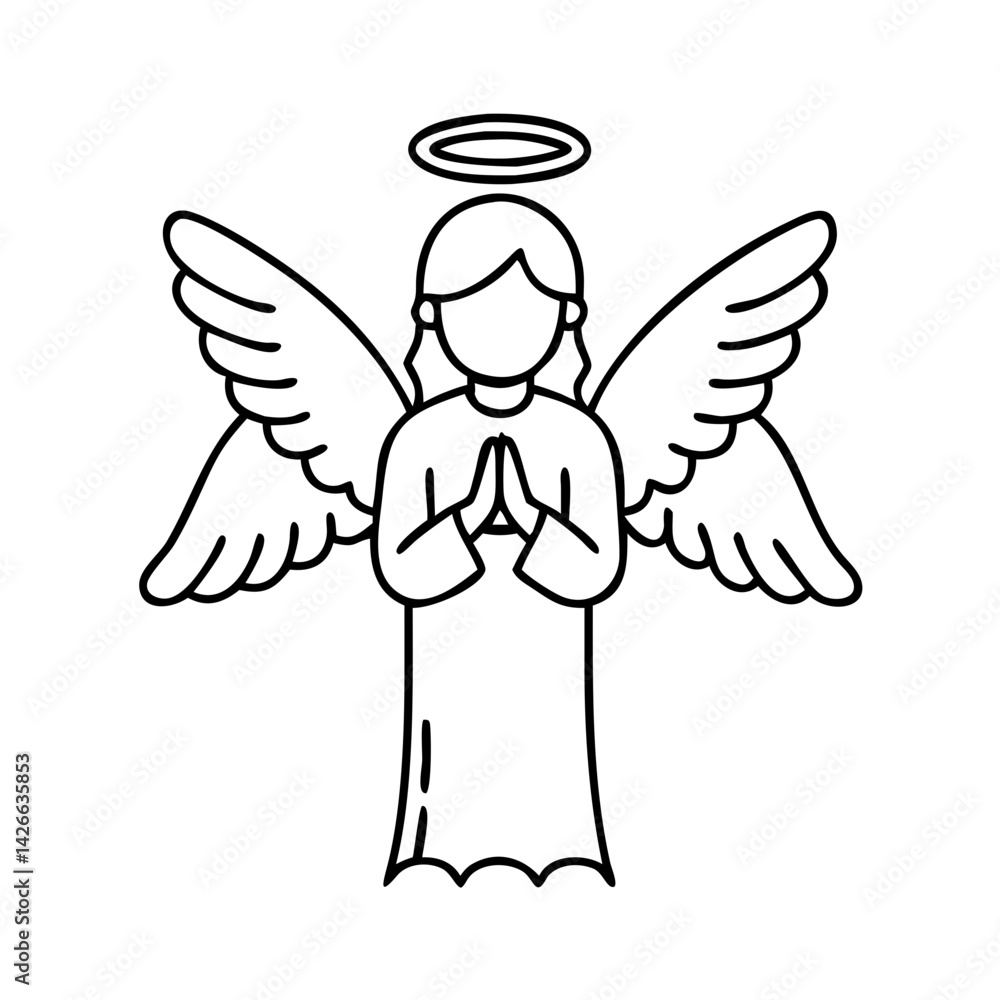 Fototapeta premium angel icon, angel vector illustration-simple illustration of angel, perfect for angel logos and icons