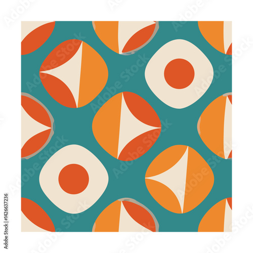 retro mid century shapes minimal pattern "Fashion, Textiles, Home decore, Packaging Design, Graphic Web Design, Stationery Prints, Art Craft, Interior Design, Accessories, Lifestyle Products"