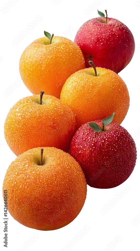 Bright Orange and Red Apples and Oranges on White Background
Bright Orange and Red Apples and Oranges on White Background