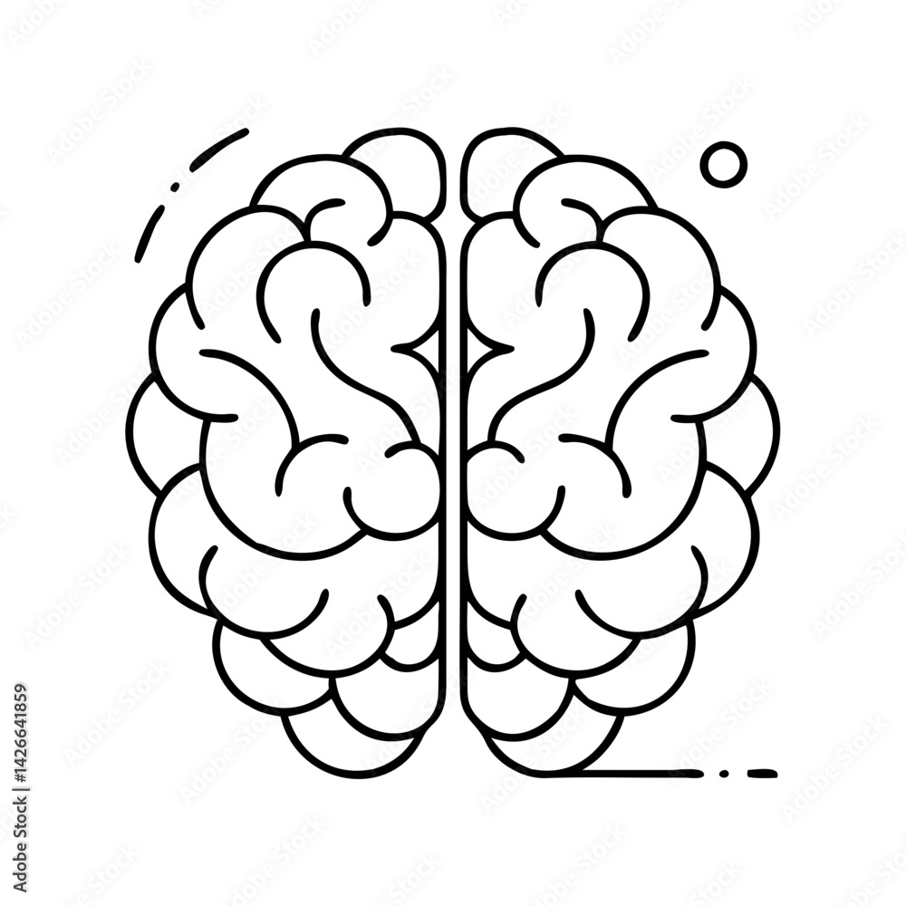 Fototapeta premium brain logo icon, brain logo vector illustration-simple illustration of brain logo, perfect for brain logo logos and icons