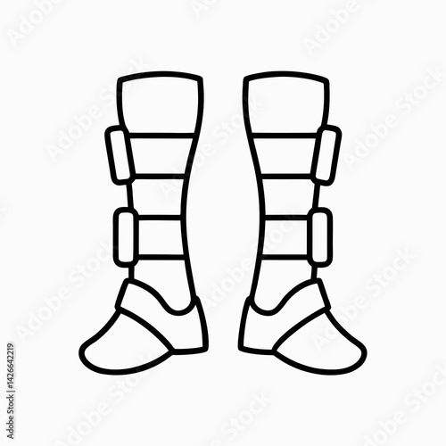 Minimalist icon of tall jumping boots with ankle protector, used in show jumping and fast riding disciplines.