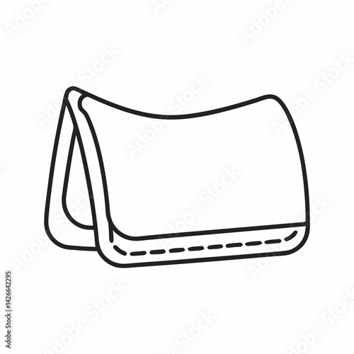 Clean icon of a neatly folded white saddle pad with a shaped contour, representing clean tack or competition prep.