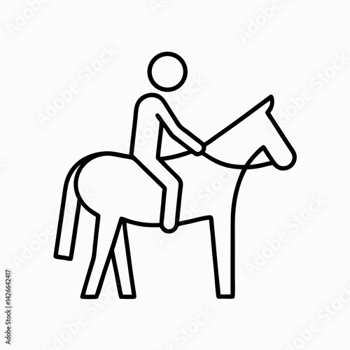 Minimalist icon of an English rider in a close-contact jumping position, representing forward seat in show jumping.