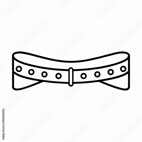 Minimalist icon of a leather bridle browband with decorative crystals, symbolizing elegant equestrian tack details.