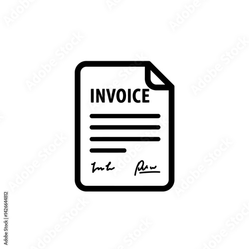 A black and white invoice icon