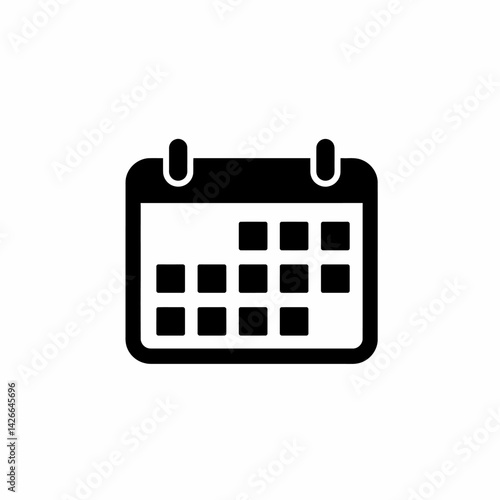 A simple black calendar icon