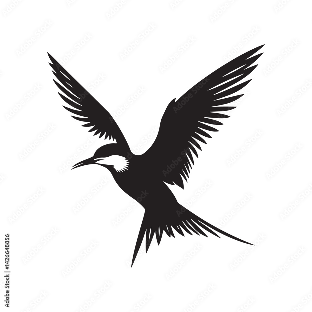 Naklejka premium Common tern minimal Silhouette - Common tern Vector - Illustration of Common tern.