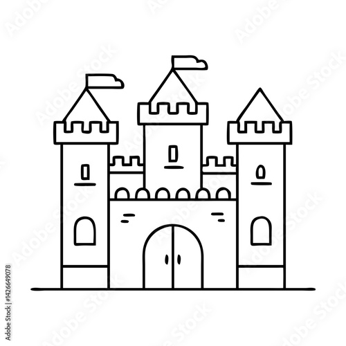 castle icon, castle vector illustration-simple illustration of castle, perfect for castle logos and icons