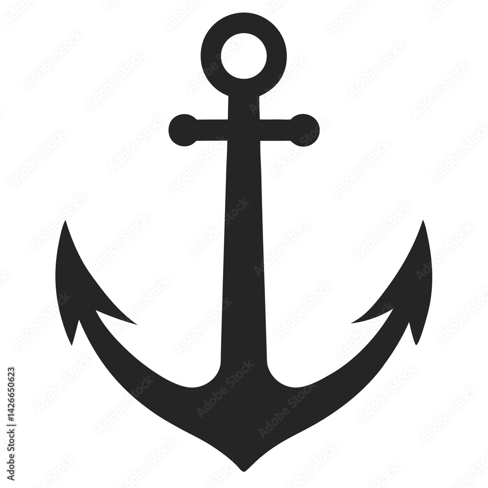 Anchor icon silhouette vector illustration Anchor icon silhouette vector illustration