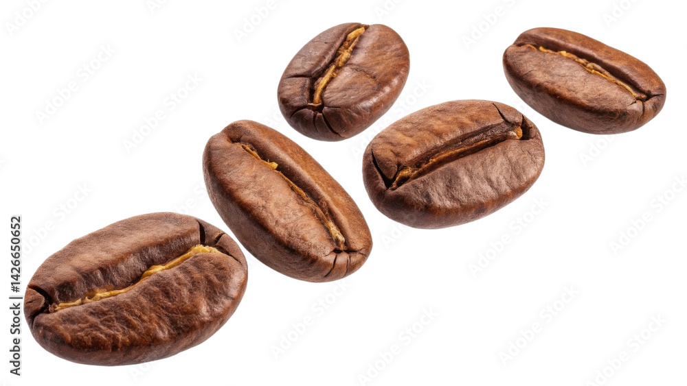 Obraz premium Falling coffee beans create dynamic and aromatic scene