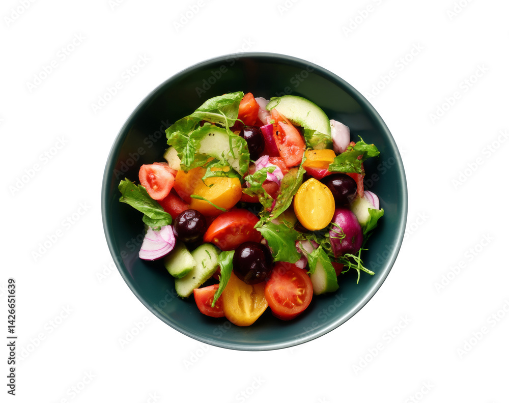 Colorful Fresh Summer Vegetable Salad in a Bowl for Vegetarians
