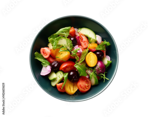 Obraz na płótnie Colorful Fresh Summer Vegetable Salad in a Bowl for Vegetarians w salonie