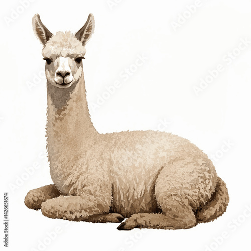 Alpaca bloom alpaca isolated watercolor vector illustration svg 