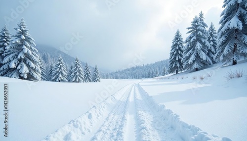 Wallpaper Mural Crisp white snow scene, untouched pristine surface, winter wonderland, pure, scene Torontodigital.ca