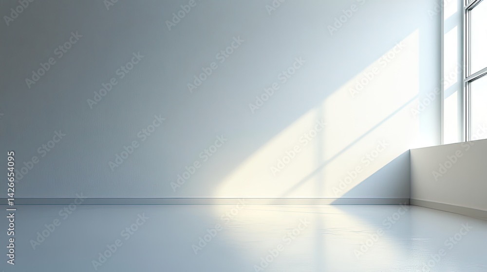 Fototapeta premium Bright natural light illuminating minimalistic white room modern architecture artistic perspective