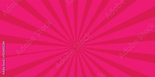 Pink sunburst pattern background set. Sunbeam backdrop with rays. Summer Banner. 