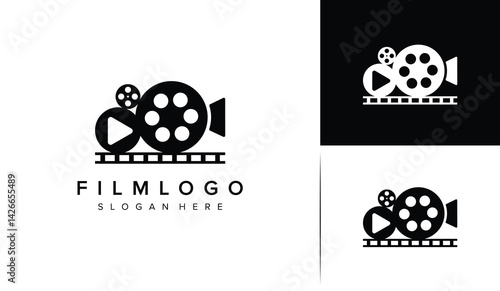 Videography  Film media logo, media icon, film icon, media film, and videography vector logo design
