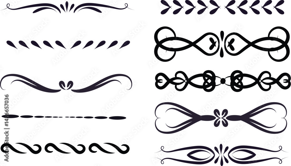 Fototapeta premium vector set of calligraphic design elements