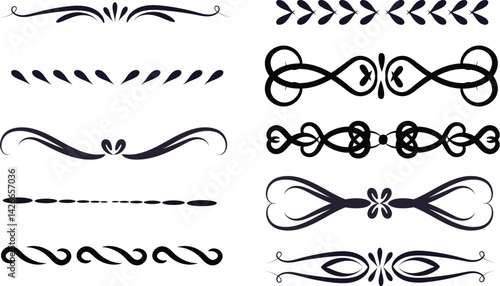 vector set of calligraphic design elements