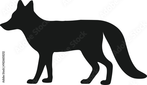 Silhouette of a Fox in Profile View 
