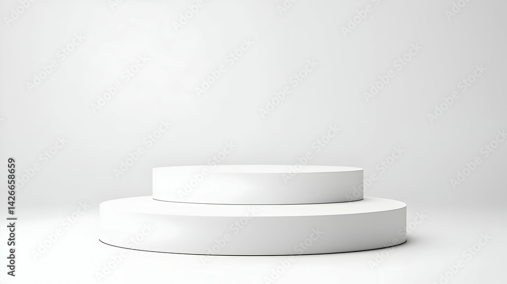 White Double Tier Product Display Platform White Double Tier Product Display Platform